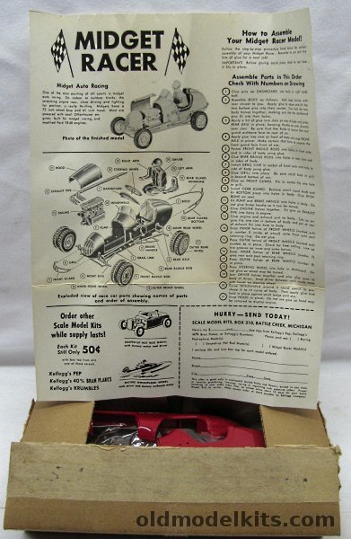 Monogram 1/24 Midget Racer - Kelloggs Cereal Premium Issue plastic model kit